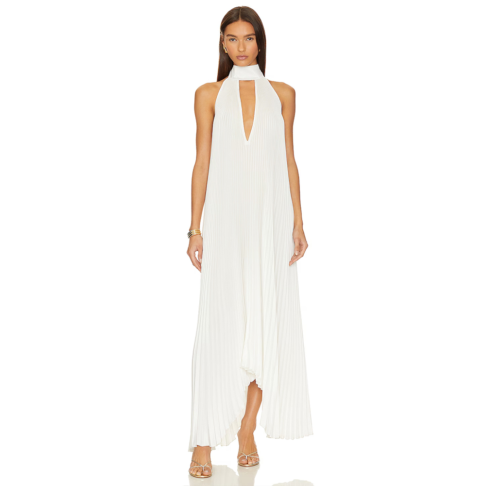 Women'S Formal Wear Wedding Guest - Evening Dresses Deep V Neck Scarf