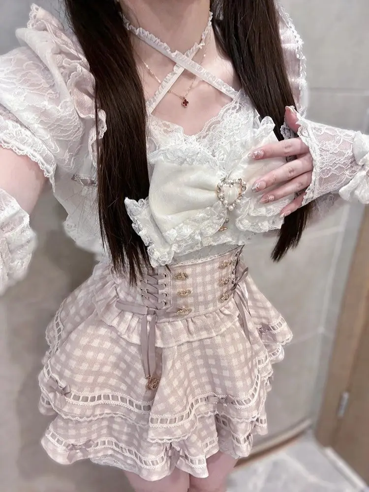Vintage Women'S Formal Wear - Summer Japanese Gothic Y2k Lolita Bow