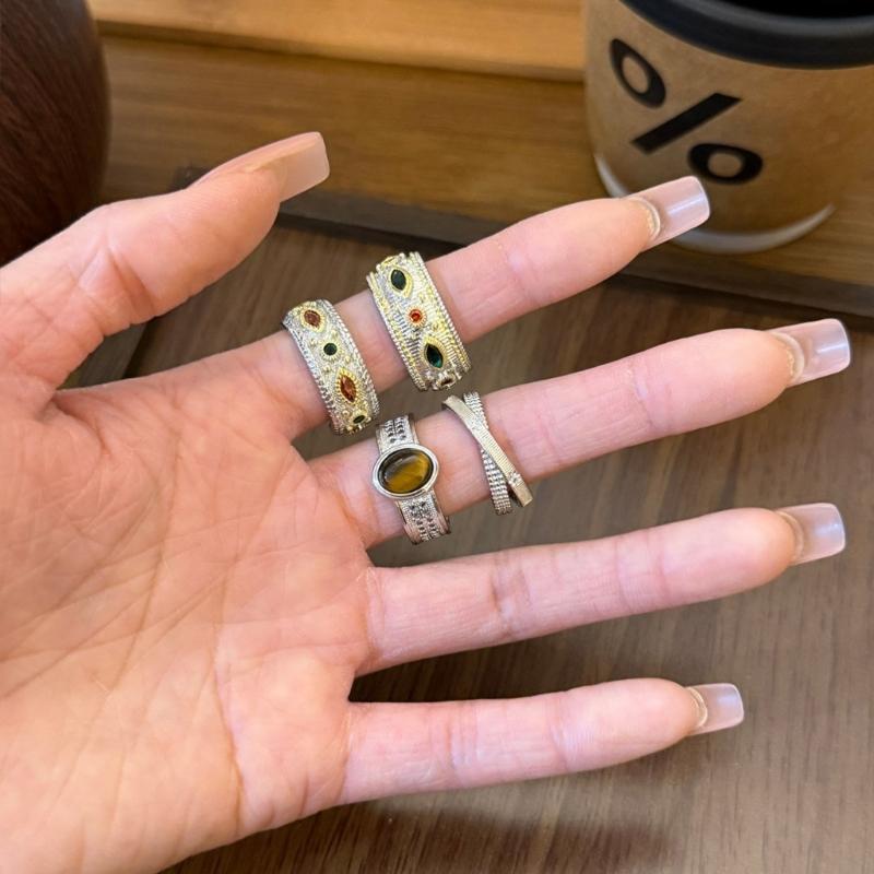Formal Wear Jewelry For Women - Delicate Dating Rings Vintage Stone Opening
