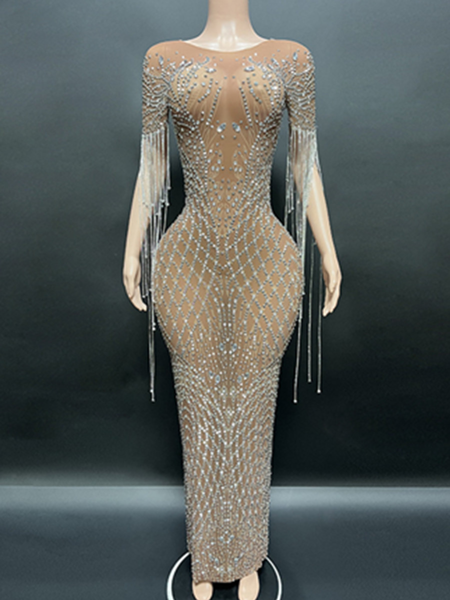 Women'S Formal Wear Wedding - Luxury Crystal Mermaid Evening Gown for