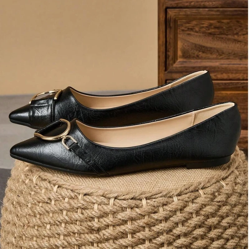 Women Formal Office Wear Shoes - Elegant Women’s Black Pointed Toe Flats