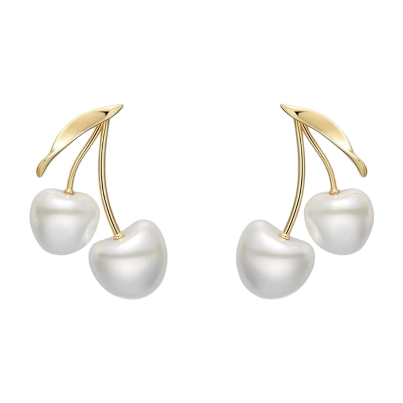 Formal Wear Jewelry For Women - Cherries Blossom Pearls Ear Jewelry Cherries