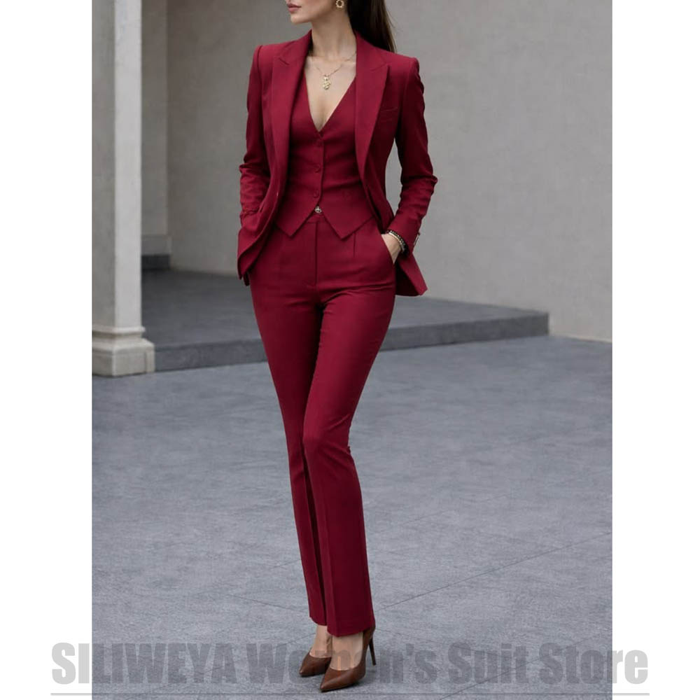 Women'S Formal Wear For A Wedding - Women 3 Piece Suit Set Blazer