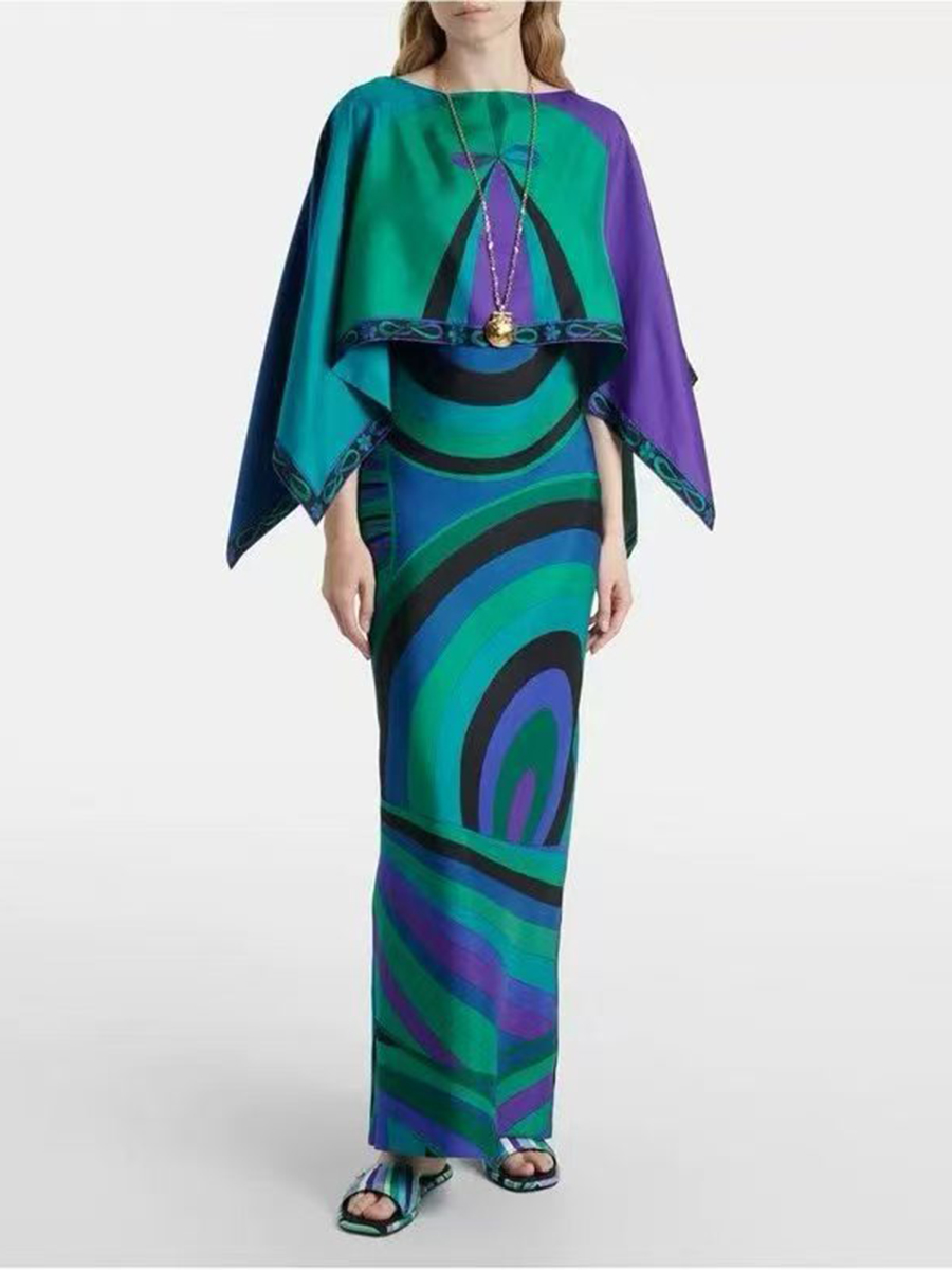 VGH Light Blue Abstract Print  - Female Formal Wear ulasan dan harga