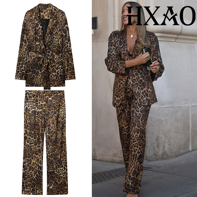 HXAO Leopard Pants Sets 2 Piec - Female Formal Wear ulasan dan harga