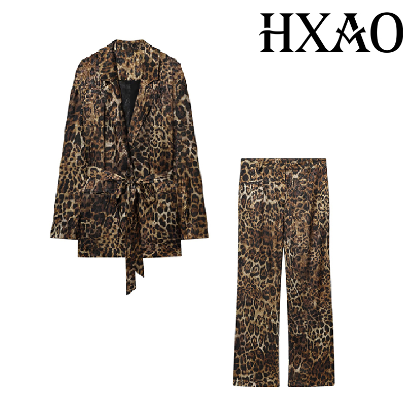 HXAO Leopard Pants Sets 2 Piec - Female Formal Wear ulasan dan harga