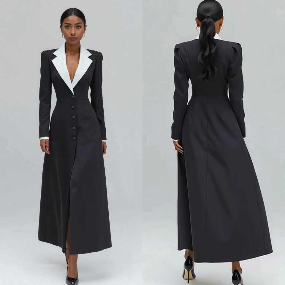 A Line Women Long Blazer Jacke - Women'S Formal Wear Wedding Guest ulasan dan harga