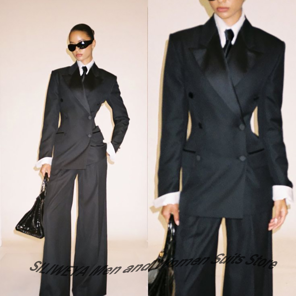Professional Women's Black Dou - Women'S Formal Wear Jackets ulasan dan harga