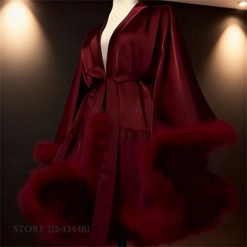 Luxury Big Sleeve Hairy Cuffs  - Women'S Formal Wear Wedding ulasan dan harga