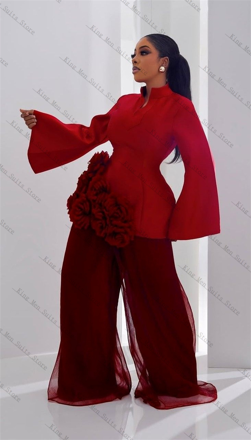 Burgundy Women Suit Set 2 Pcs  - Women'S Formal Wear Wedding Guest ulasan dan harga