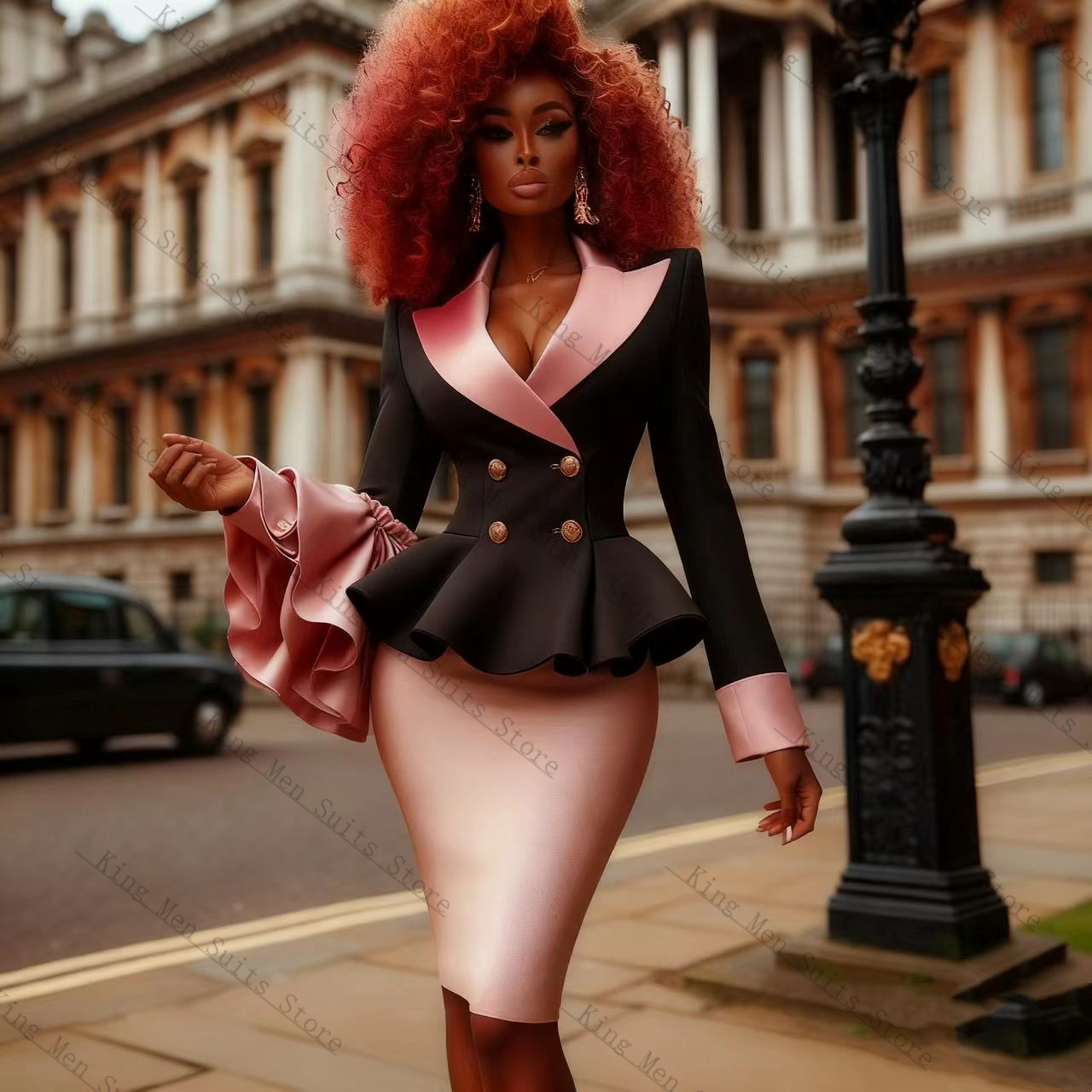 Black Pink Women Suit Set 2 Pc - Women'S Formal Wear Wedding Guest ulasan dan harga