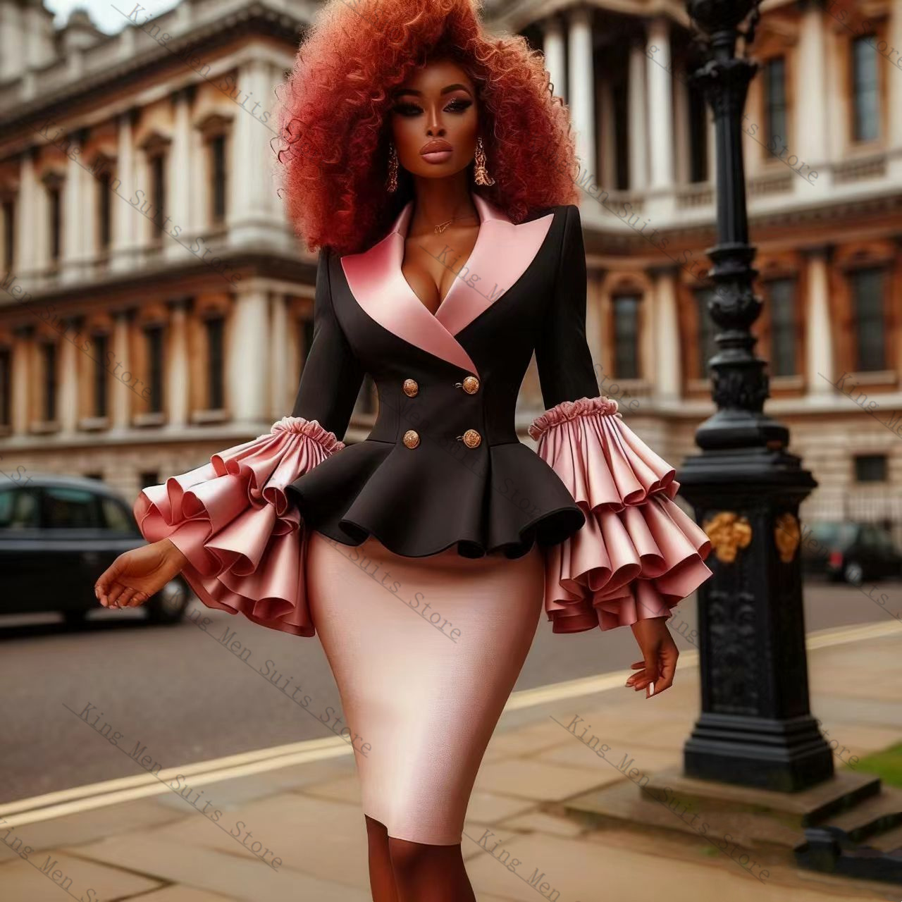 Black Pink Women Suit Set 2 Pc - Women'S Formal Wear Wedding Guest ulasan dan harga