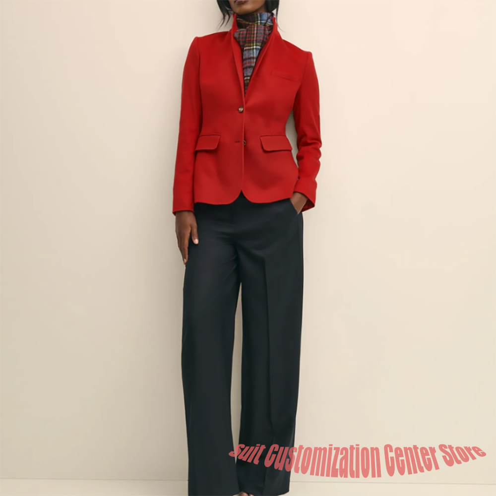 Women's Navy Woolen Clothes Si - Women'S Formal Wear Jackets ulasan dan harga