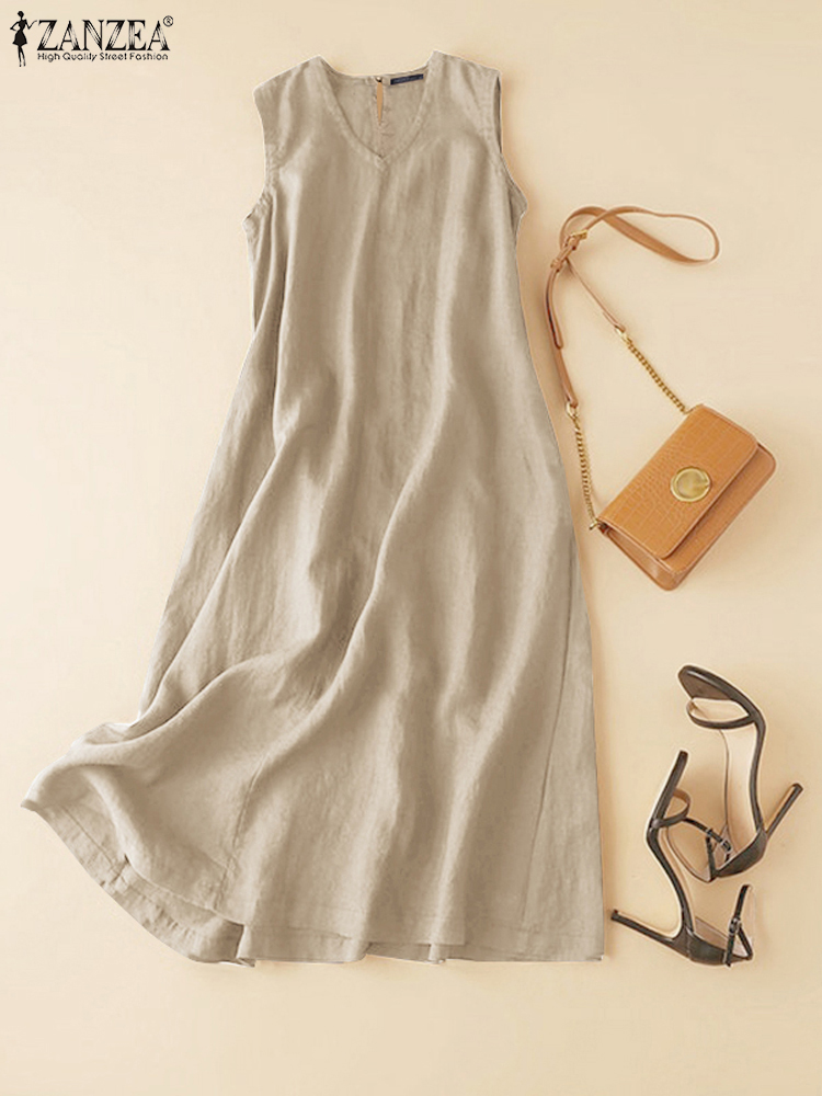 ZANZEA Plus Size Cotton Sleeve - Vintage Women'S Formal Wear ulasan dan harga