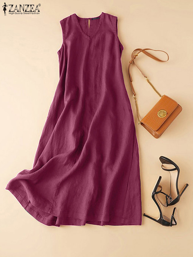 ZANZEA Plus Size Cotton Sleeve - Vintage Women'S Formal Wear ulasan dan harga