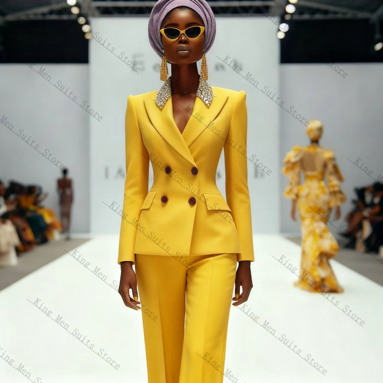 Luxury Crystals Women Suit Set - Women'S Formal Wear Wedding Guest ulasan dan harga