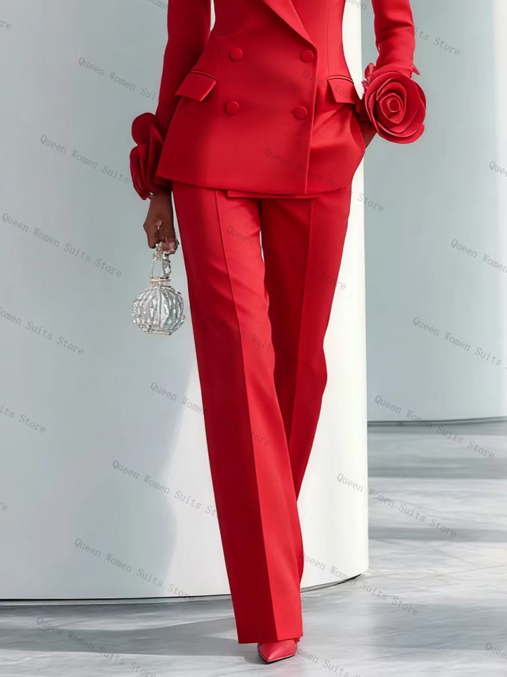 Luxury Red Women Suit Set 2 Pc - Women'S Formal Wear Wedding Guest ulasan dan harga