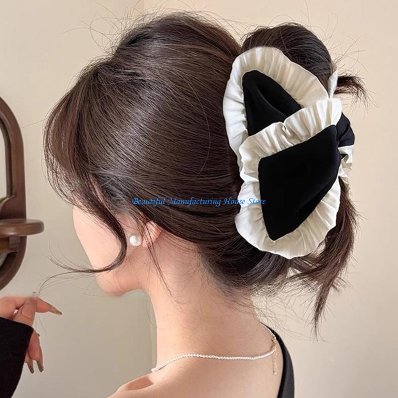 E56A Large Fabric Bowknot Hair - Formal Wear Hairstyles For Women ulasan dan harga