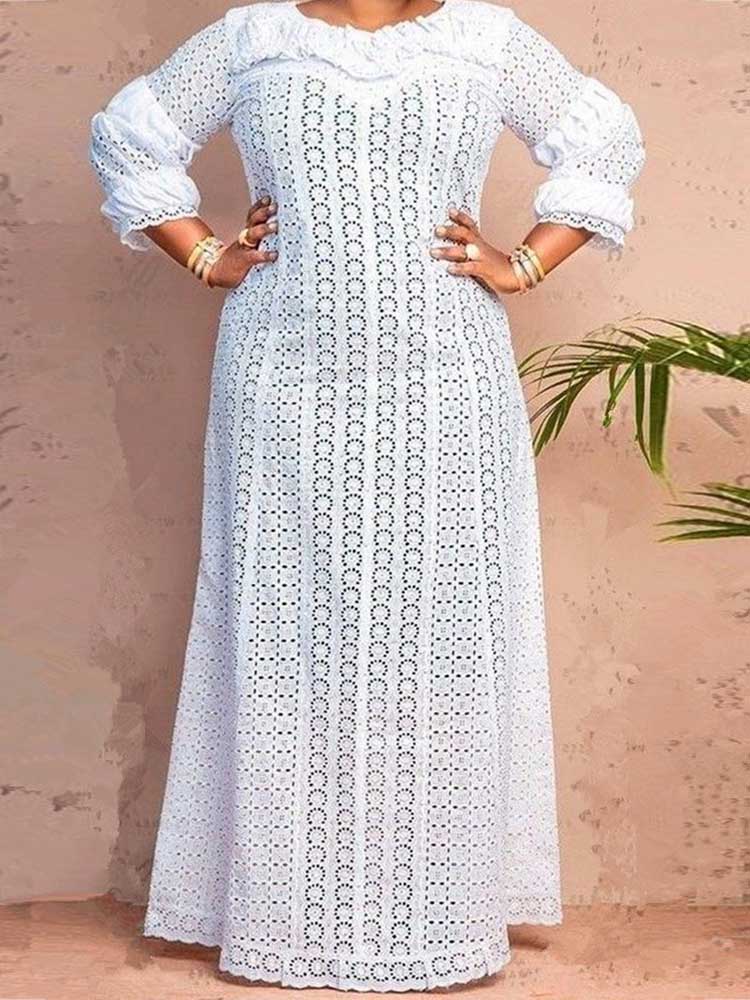Womens White Lace Spring Dress - Vintage Women'S Formal Wear ulasan dan harga