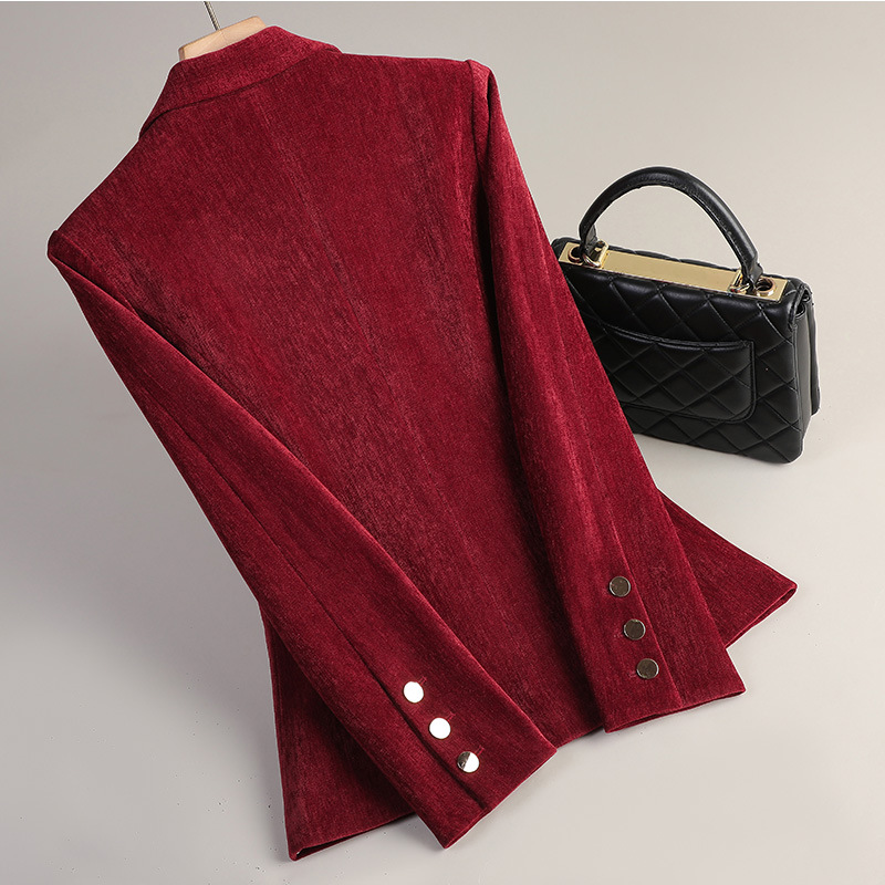 Yellow Gold Velvet Blazer Wome - Women'S Formal Wear Jackets ulasan dan harga