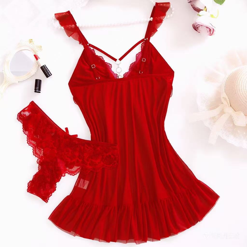 2026 New Red Sexy Lingerie Set - Women'S Formal Wear Wedding ulasan dan harga