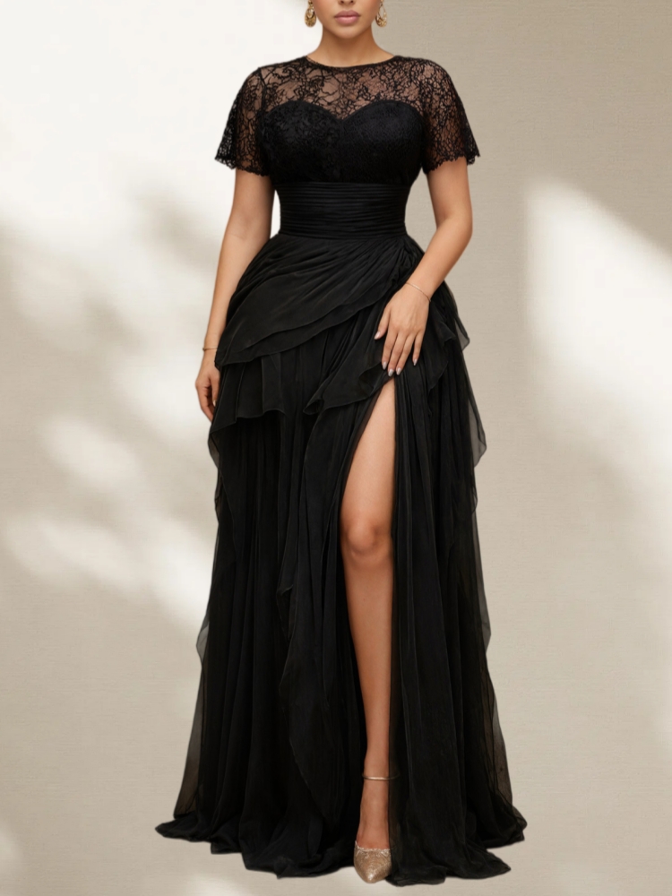 Elegant Plus Size Lace Mesh Ev - Female Formal Wear ulasan dan harga