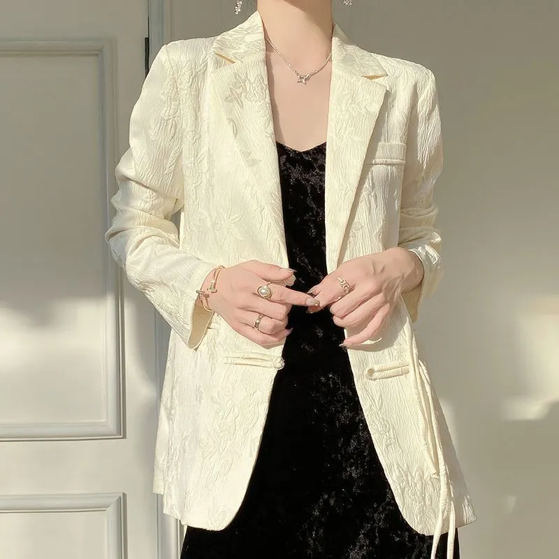 Women's White Textured Blazer  - Women'S Formal Wear Jackets ulasan dan harga