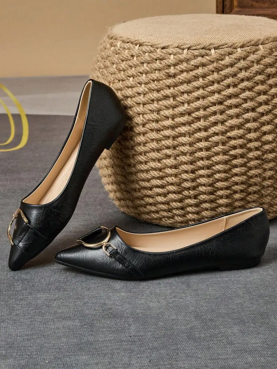 Elegant Women’s Black Pointed  - Women Formal Office Wear Shoes ulasan dan harga
