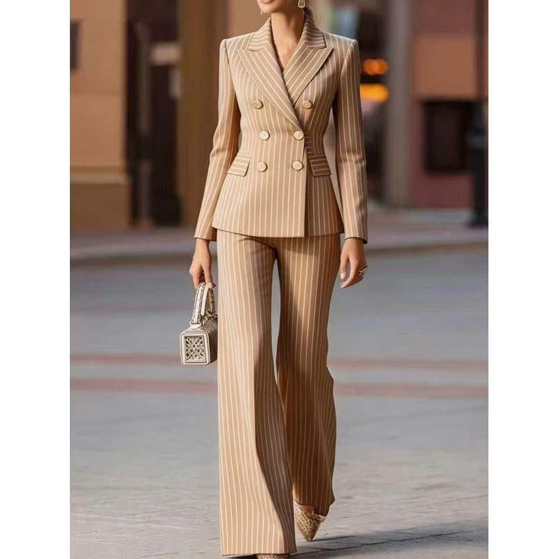 Autumn Pant Suit Women Striped - Women'S Formal Wear Jackets ulasan dan harga